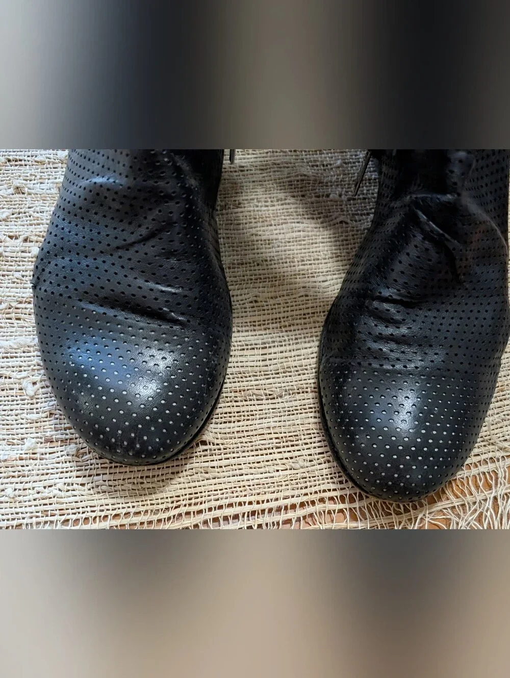 Officine Creative Black Perforated Leather Booties size 38